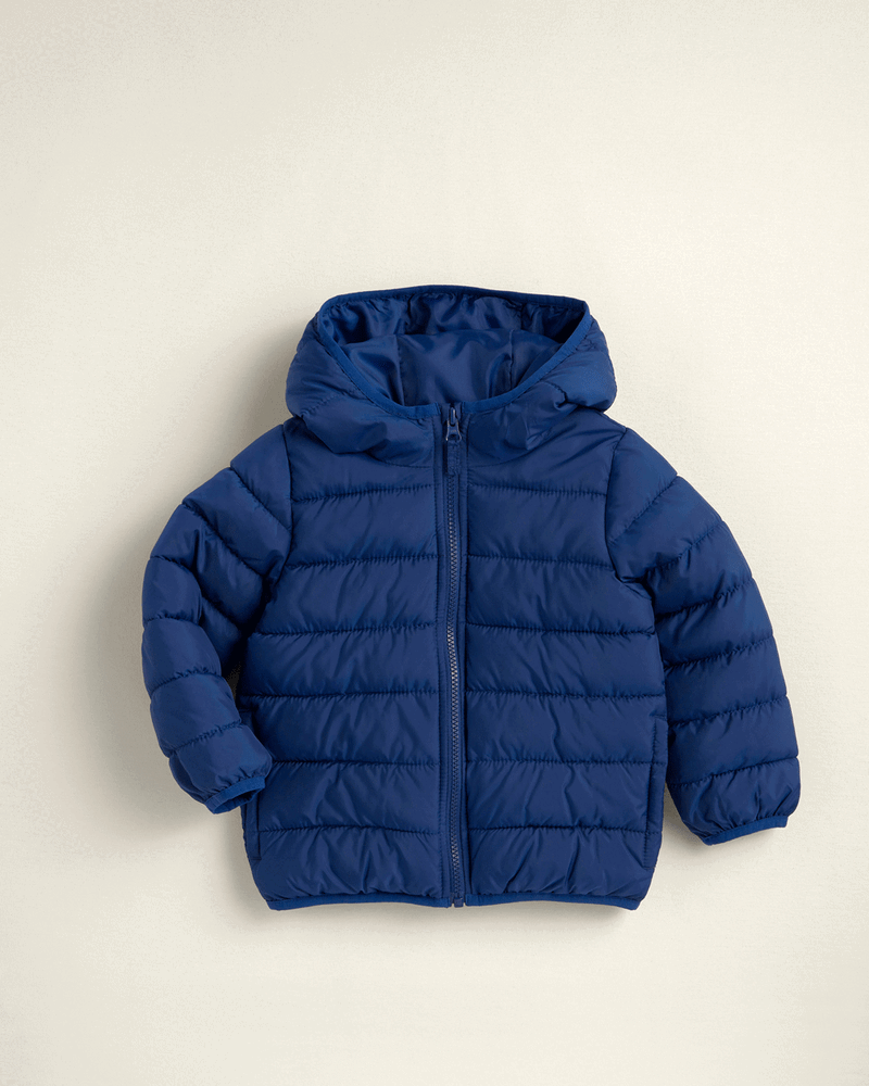 Toddler Boy Midweight Packable Puffer - Navy Blue, image 2 of 5 slides